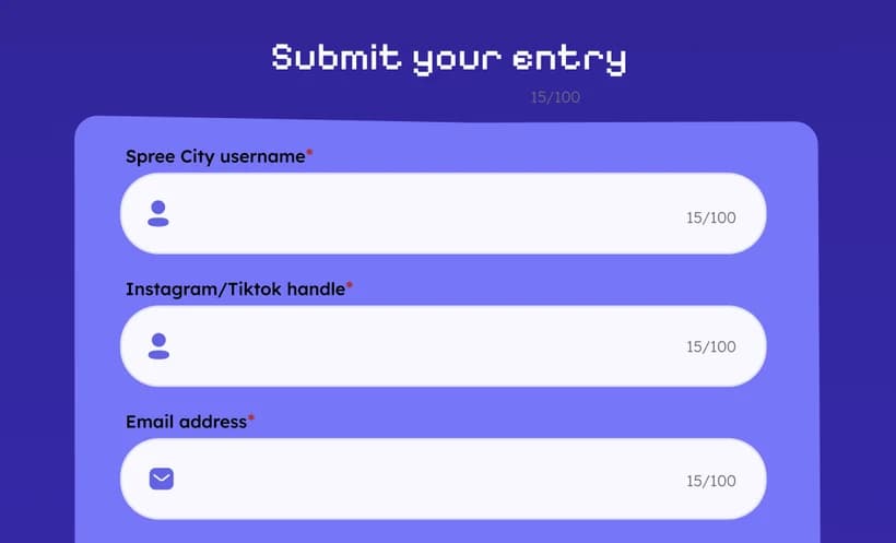 Giveaway entry form