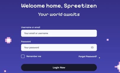Spree City login screen
